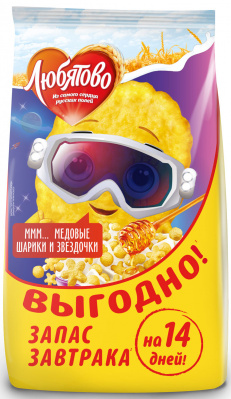 Завтрак готовый Любятово Медовые шарики и звёздочки 420г