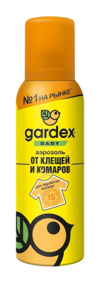 Аэрозоль от клещей и комаров Gardex Baby 150мл