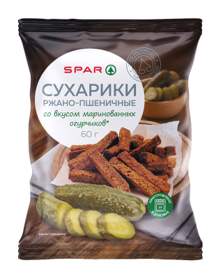 Сухарики ржано-пшеничные SPAR Маринов огурчики 60г