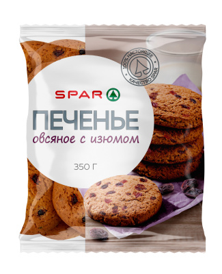 Печенье SPAR Овсяное с изюмом 350г