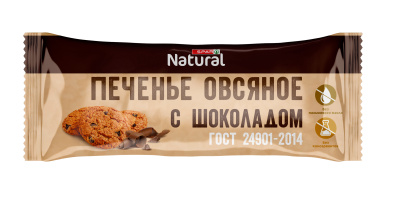 Печенье SPAR Natural Овсяное с шоколадом 275г