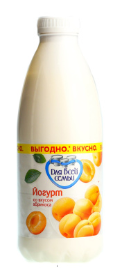 Йогурт питьевой Для всей семьи Абрикос 1% 930г БЗМЖ