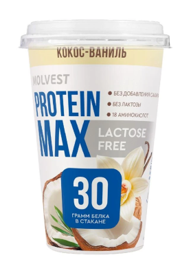 Напиток безлак Молвест Протеин Макс Кокос/Ваниль 240г БЗМЖ
