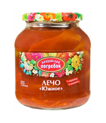 Лечо Южное морк/чесн Валдайский погребок 660г ст/б