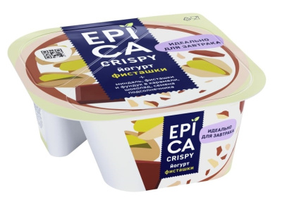 Йогурт Эпика Криспи Фисташки/Семечки подсолнечника/Темный шоколад 10,5% 140г БЗМЖ