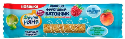 Батончик злаково-фруктовый ФрутоНяня Яблоко/Персик/Малина с 12мес 25г