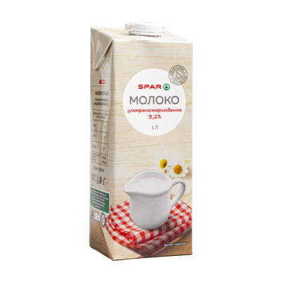 Молоко ультрапастеризованное SPAR 3,2% 1л БЗМЖ
