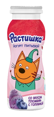 Йогурт питьевой Растишка Пломбир/Голубика с 3лет 1,6% 90г БЗМЖ
