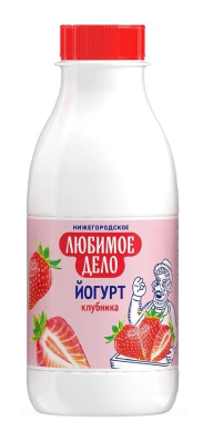Йогурт питьевой Любимое Дело Клубника 1,5% бутылка 420г БЗМЖ