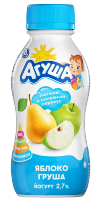 Йогурт питьевой Агуша Яблоко/Груша с 8 мес 2.7% 180г БЗМЖ