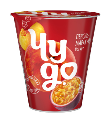 Йогурт вязкий Чудо Персик-Маракуйя 2,0% 290г БЗМЖ