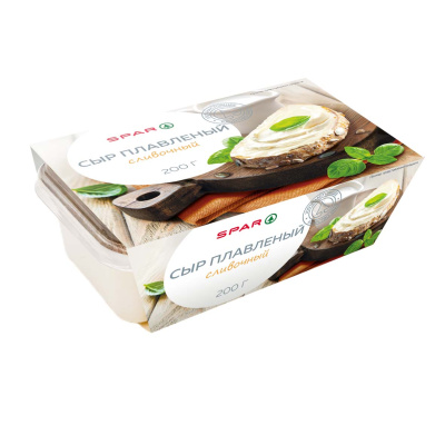 Сыр плавленый SPAR Сливочный 50% ванночка 200г БЗМЖ
