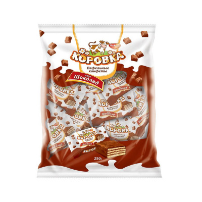 Конфеты вафельные Рот Фронт Коровка Шоколад 250г