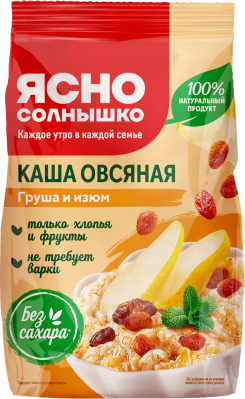 Каша овсяная Ясно солнышко Груша/Изюм 300г