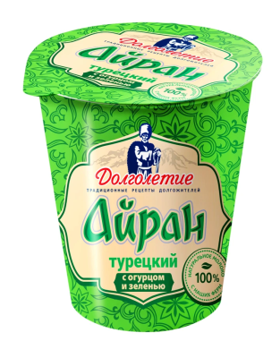 Напиток кисломолочный Айран Турецкий Долголетие Огурец/Зелень 1,8% пл/ст 180г БЗМЖ
