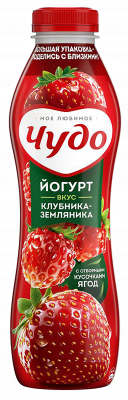 Йогурт питьевой Чудо Клубника/Земляника 1,9% 680г БЗМЖ