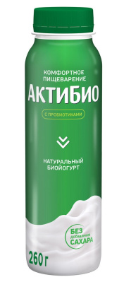 Биойогурт питьевой Актибио Натуральный 1,8% 260г БЗМЖ