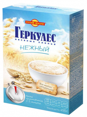 Хлопья Геркулес Нежный Русский продукт 450г