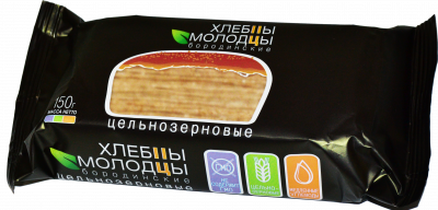 Хлебцы Молодцы Бородинские цельнозерновые 150г
