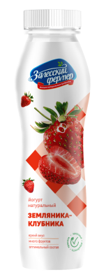 Йогурт питьевой Фермерский земляника-клубника 2,5% 290г БЗМЖ