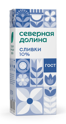 Сливки ультрапастеризованные Северная Долина 10% 200г БЗМЖ