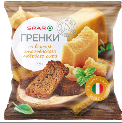 Гренки ржано-пшеничные SPAR Итальянский твердый сыр 75г
