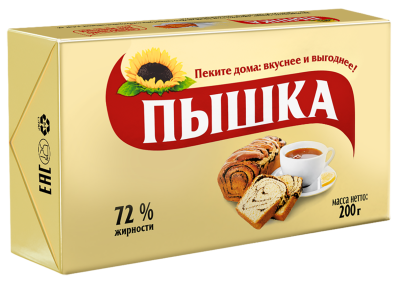 Маргарин для выпечки Пышка 72% 200г