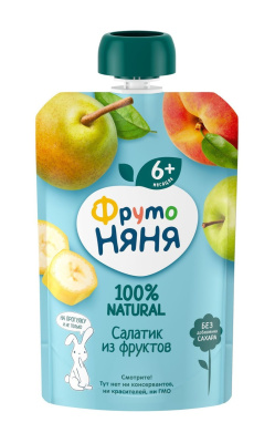 Пюре ФрутоНяня Фруктовый салатик с 6мес д/п 90г