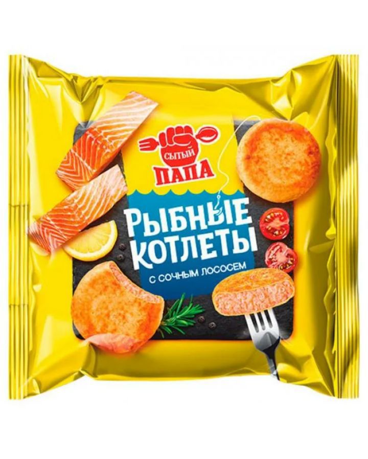 Котлеты рыбные с лососем Сытый папа 300г