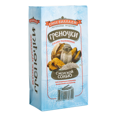 Гренки ржано-пшеничные Смак Вилладж с Морской солью 100г