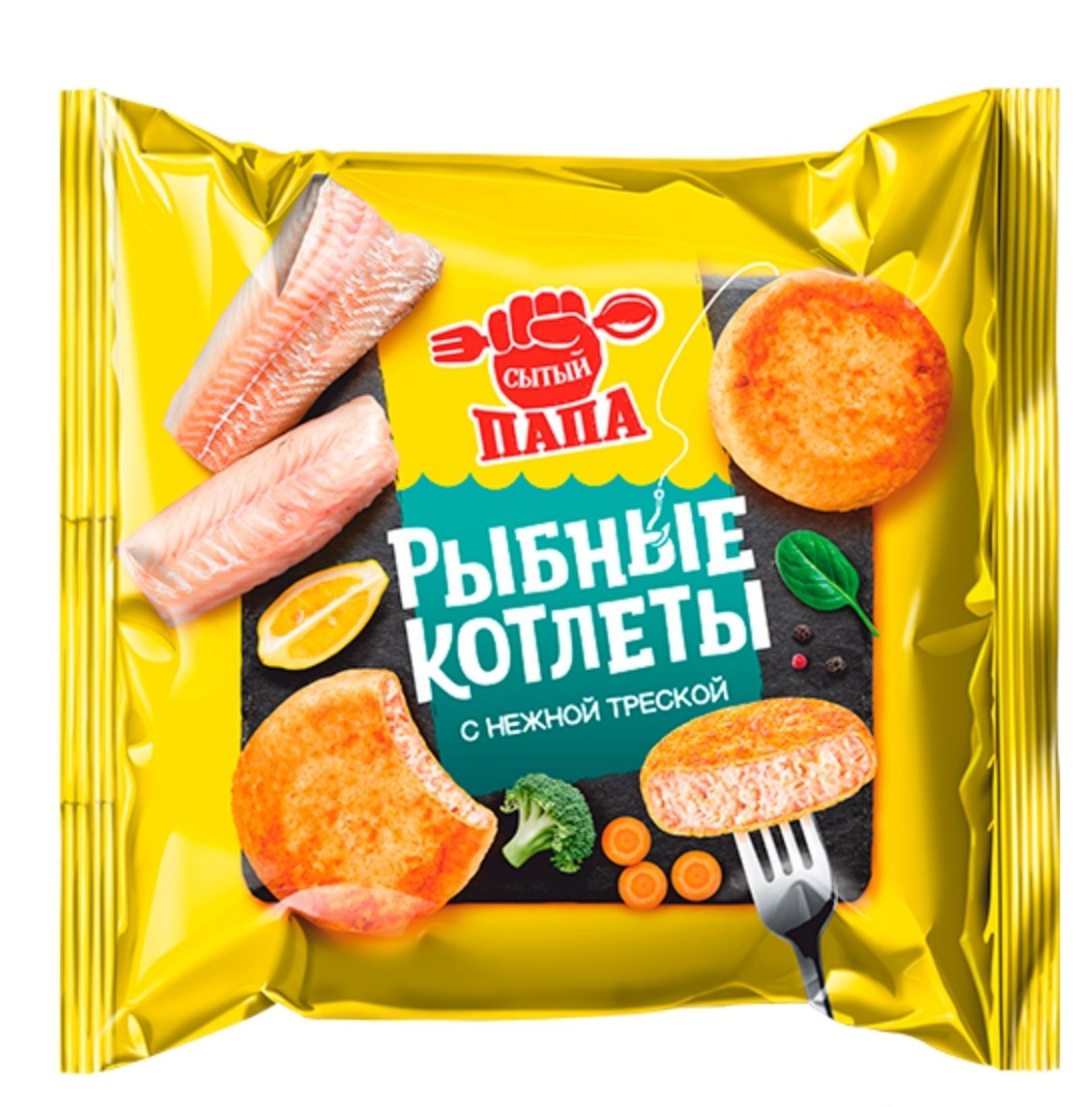 Котлеты рыбные с треской Сытый папа 300г