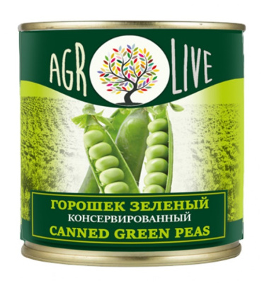Горошек зеленый Агролива 400г ж/б