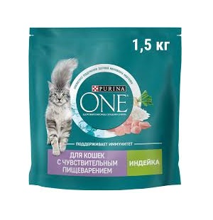 Корм сухой для кошек Пурина Ван Индейка 1,5кг