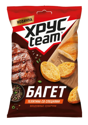 Сухарики пшеничные Хрустим Багет Телятина со специями 60г