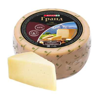 Сыр Гранд SPAR 45% п/тв вес БЗМЖ
