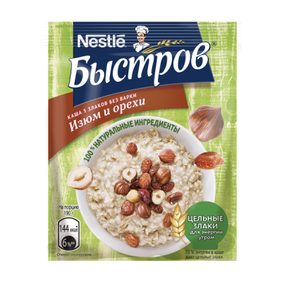 Каша 5 злаков Быстров Изюм/Орехи 40г