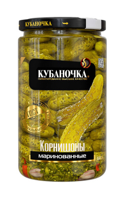 Корнишоны маринованные Кубаночка 680г ст/б
