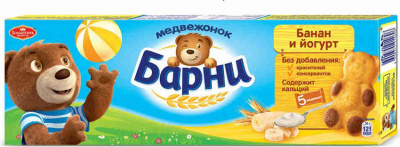 Пирожное Медвежонок Барни с бананово-йогуртовой начинкой 150г