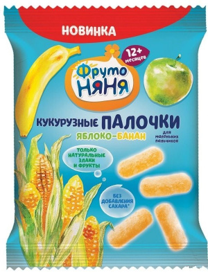 Палочки кукурузные ФрутоНяня Яблоко/Банан с 12мес 20г