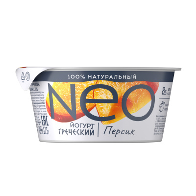 Йогурт Греческий Нео Персик 1,7% 125г БЗМЖ