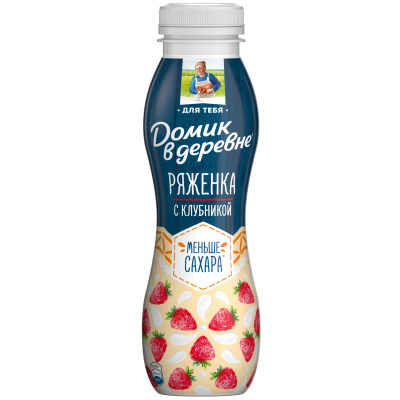 Ряженка Домик в деревне Клубника 2,1% 260г БЗМЖ