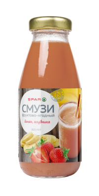Смузи фруктовый SPAR Банан/Клубника 0,3л ст/б