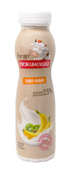 Йогурт питьевой Нежинская МФ Киви/Банан 2,5% 275г БЗМЖ
