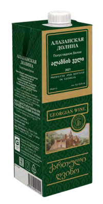 Вино Алазанская Долина бел п/сл 1л 10,5-12% т/п