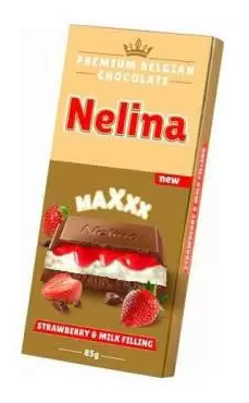 Шоколад Нелина Макс молочный Клубника 85г