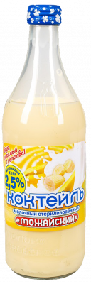 Коктейль молочный Можайский Банан 2,5% бутылка 450г БЗМЖ