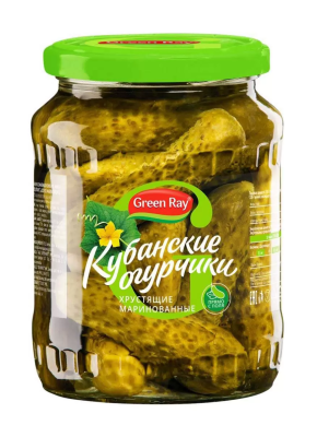 Огурцы маринованные Грин Рэй 680г ст/б