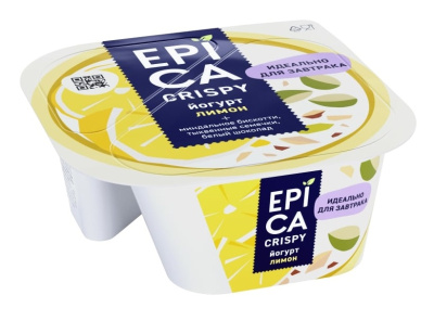 Йогурт Эпика Криспи Лимон/Семечки тыквенные/Печенье/Белый шоколад 8,6% 140 БЗМЖ
