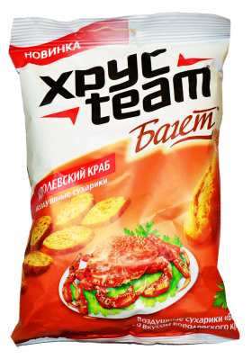 Сухарики пшеничные Хрустим Багет Королевский краб 60г