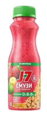 Продукт питьевой J7 Смузи Клубника/Банан/Яблоко 300мл